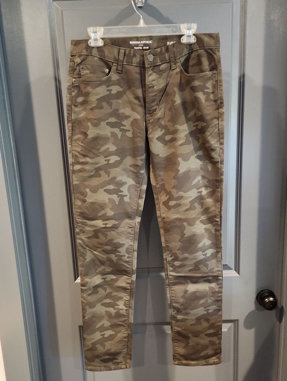 Banana Republic Men's Camouflage Slim Jeans - Olive/Tan